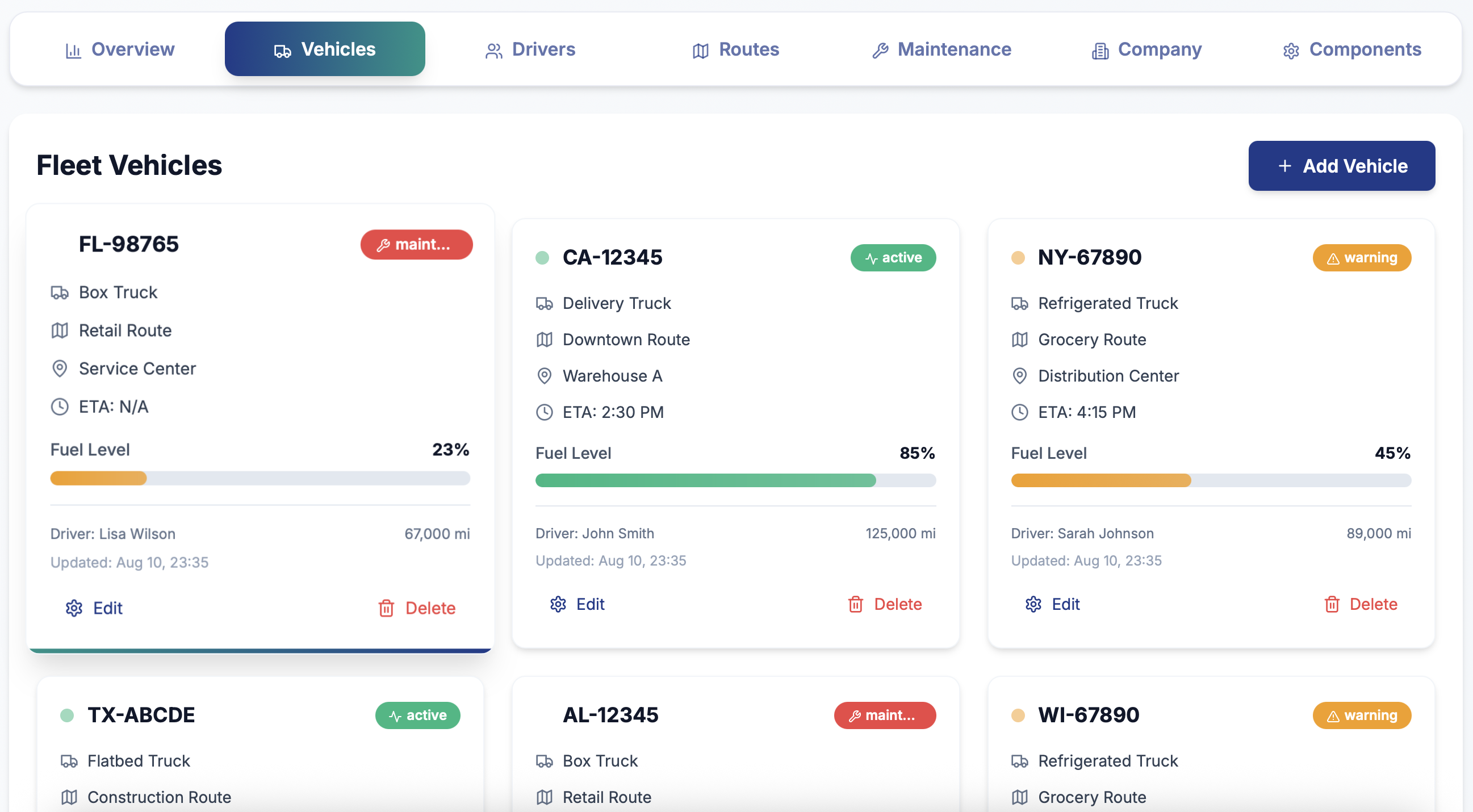Fleet Vehicle Management